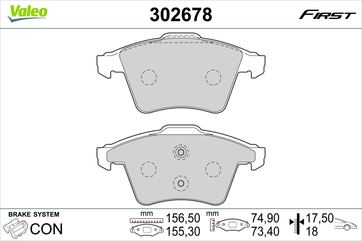 VALEO Fékbetét, mind 302678_VALEO